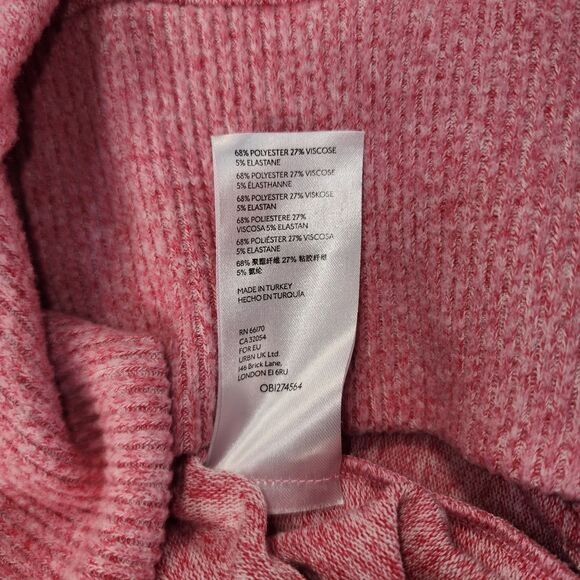 Anthropologie Maeve Laney Size XS Mock Turtleneck Sweater Pink Bishop Sleeve - Picture 6 of 6